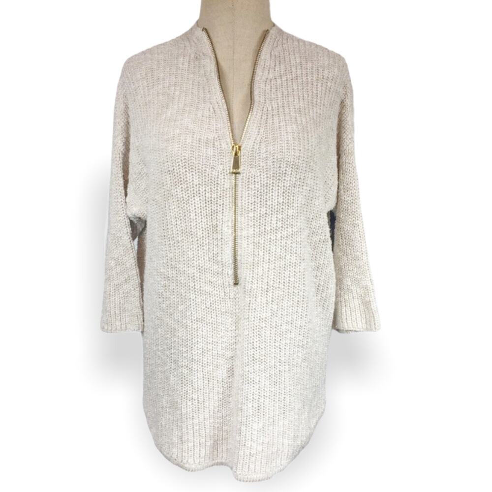 ABS allen Schwartz zipper front sweater sz S